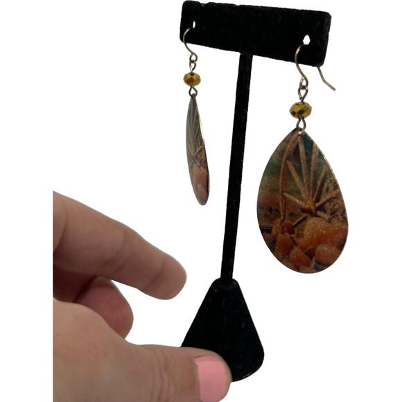 Fall-Themed Drop Earrings, 2" Long, 1.25" Wide - Picture 5 of 12